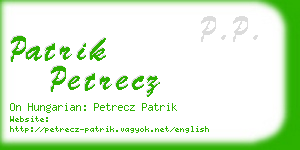 patrik petrecz business card
